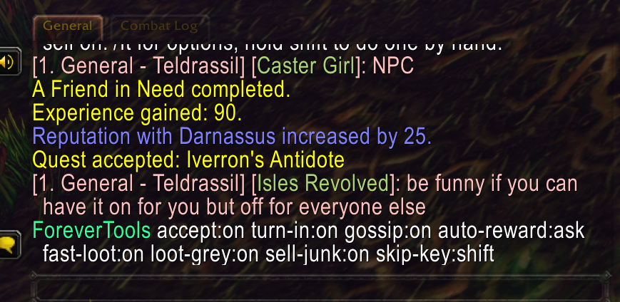 ForeverTools at a quest giver.