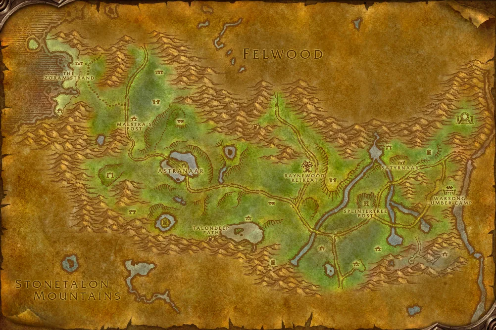 Karte von Ashenvale